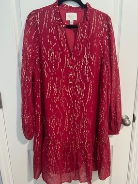 Lilly Pulitzer Red Metallic Evaline Dress
